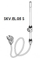 EL. topné těleso ELVL s T-kusem 200 W - síťová vidlice se spínačem   SKV.EL.05S200
